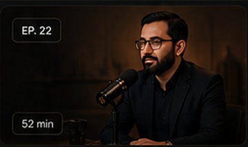 Podcast host recording episode 22